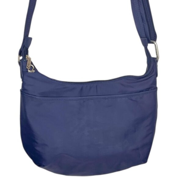 Travelon Anti-Theft Crossbody RFID Travel Bag - Navy - 11"h x 14"w x 2”d - Picture 2 of 11